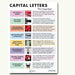 Capital letters poster with school logo