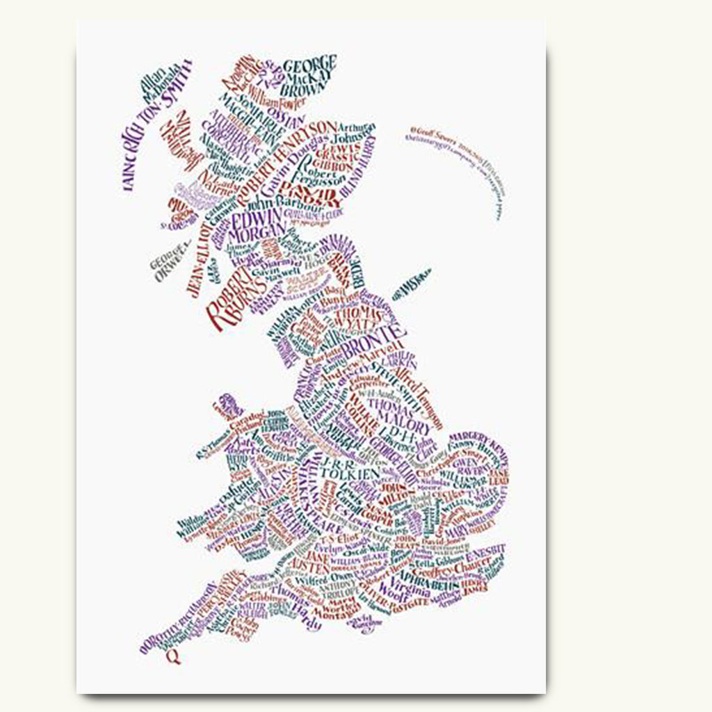 Literary map of Britain poster