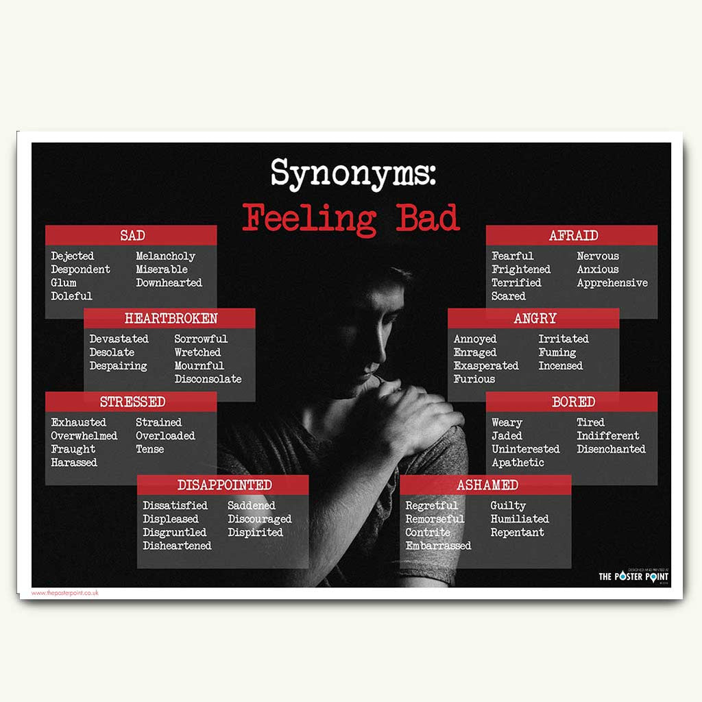 Synonym for sad poster